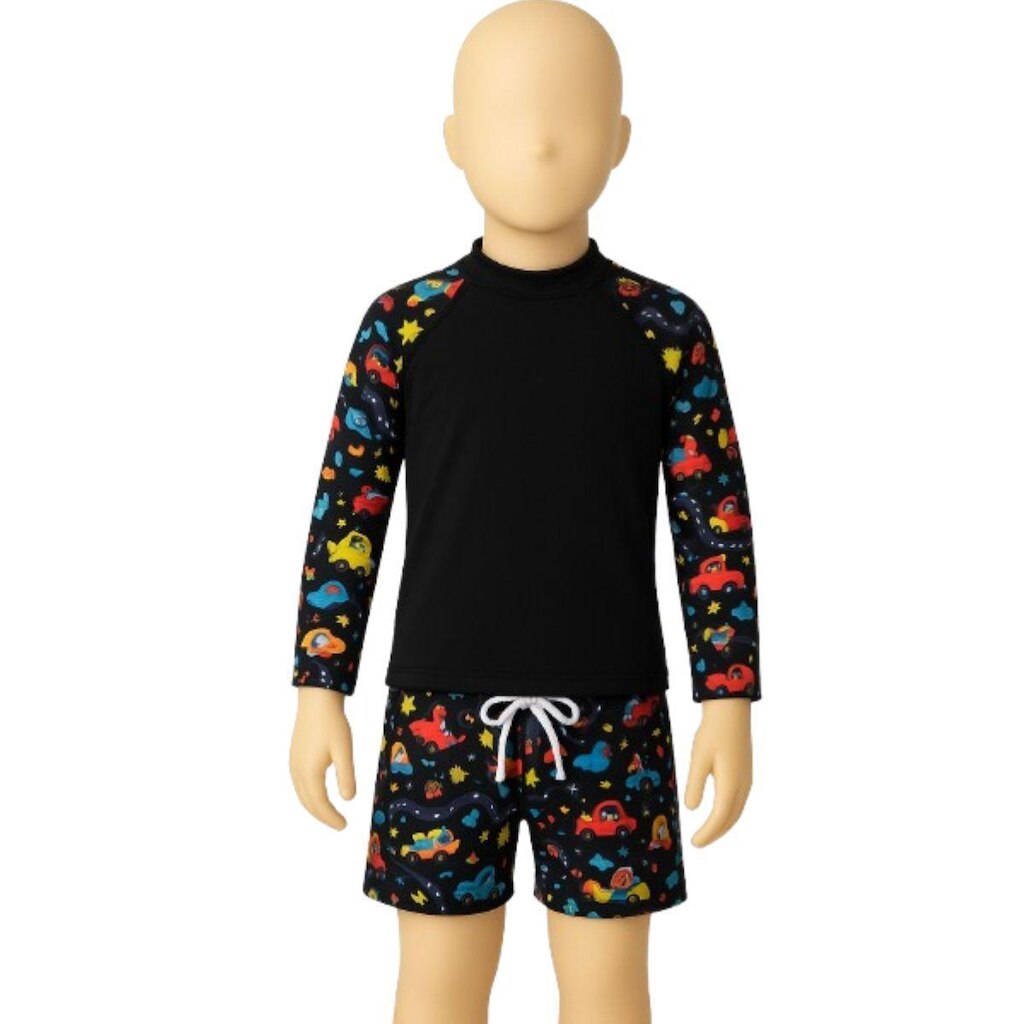 Conjunto Infantil Termica + Sunga Bella Fiore Proteção Uv Confortavel Piscina Moda Praia Infantil