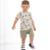 Conjunto Infantil Verão Camiseta e Bermuda 2 peças Animais Tam 1 a 3 - Biogás - Marrom