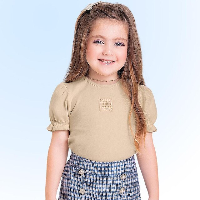 Conjunto Infantil Verão Menina Blusa E Short Saia Xadrez Tam 2 a 3 - Fakini