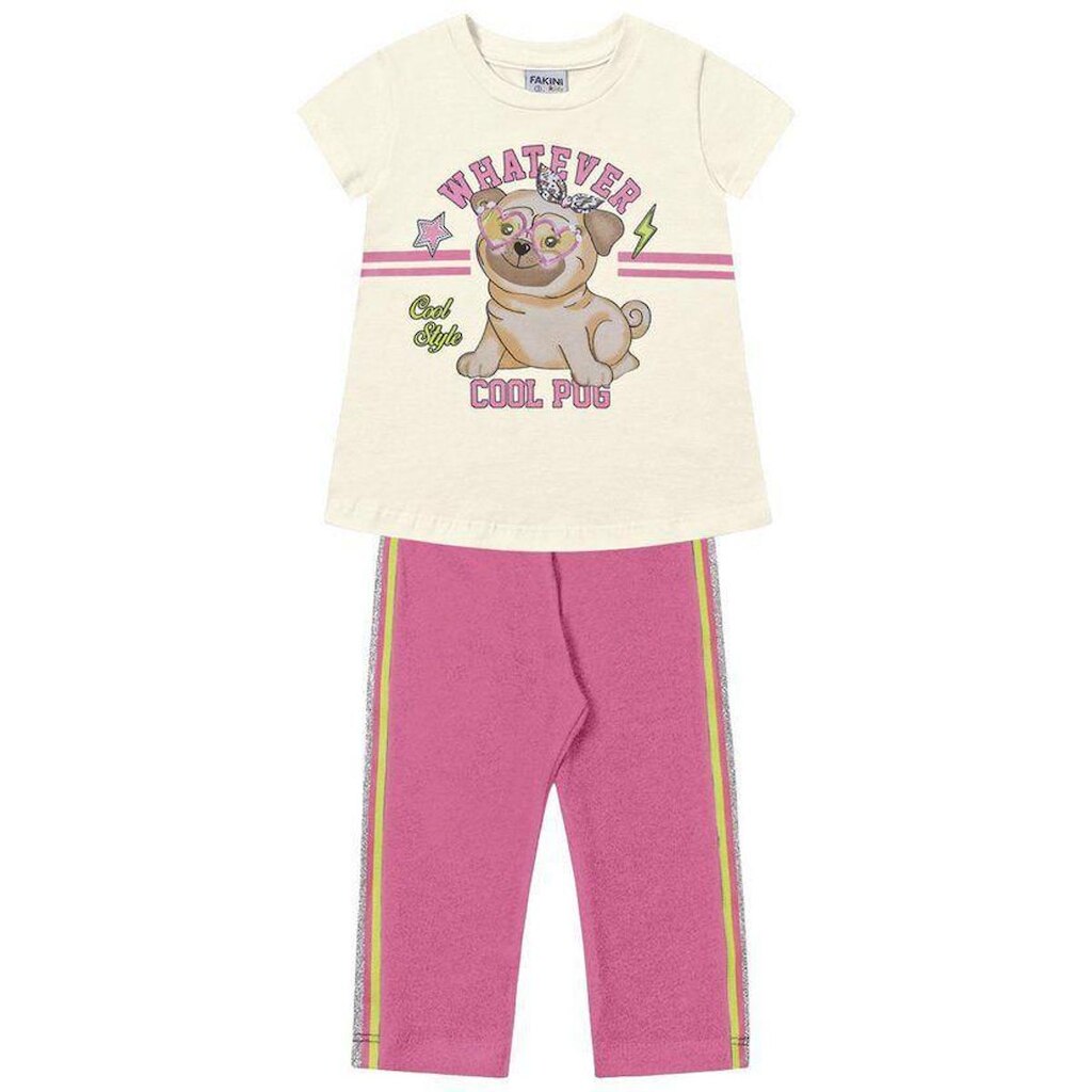 Conjunto Infantil Verão Pug, 2 Peças - Fakini