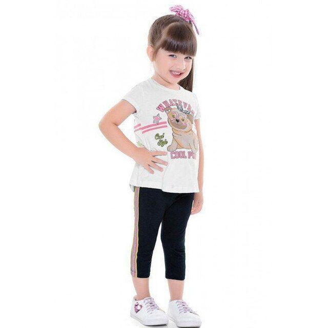 Conjunto Infantil Verão Pug, 2 Peças - Fakini