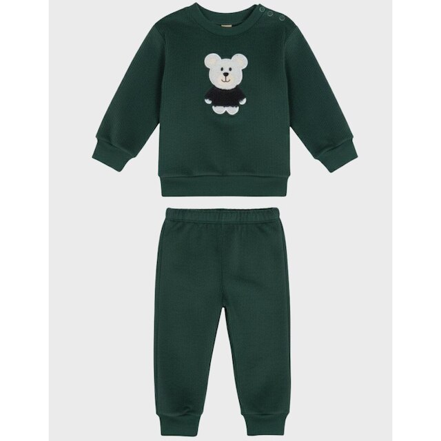 Conjunto Inverno Com Calça Veludo Pelo Interno Marinho Aquecimento Máximo Inverno Bebê P ao GG