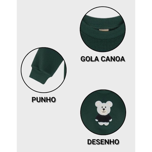 Conjunto Inverno Com Calça Veludo Pelo Interno Marinho Aquecimento Máximo Inverno Bebê P ao GG