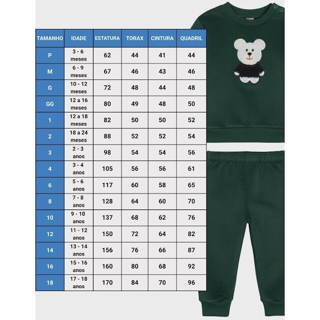 Conjunto Inverno Com Calça Veludo Pelo Interno Marinho Aquecimento Máximo Inverno Bebê P ao GG