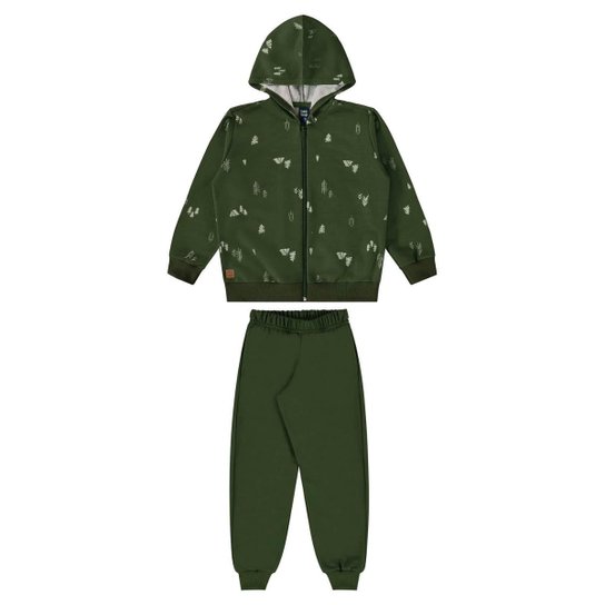 Conjunto Jaqueta com Capuz e Calça Moletom para Meninos Bee Loop