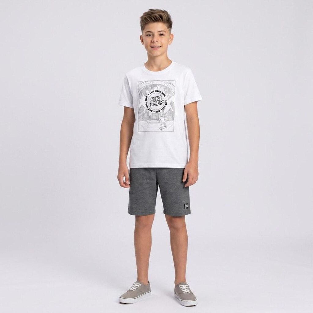 Conjunto Juvenil Masculino Camiseta E Bermuda SK8 Rovitex