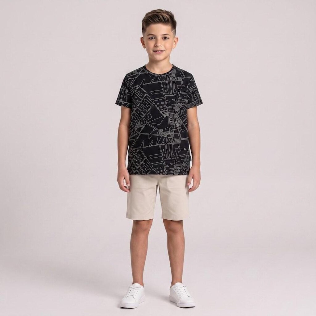 Conjunto Juvenil Masculino Camiseta E Bermuda Street Rovitex