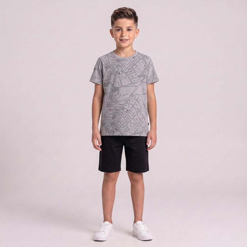 Conjunto Juvenil Masculino Camiseta E Bermuda Street Rovitex