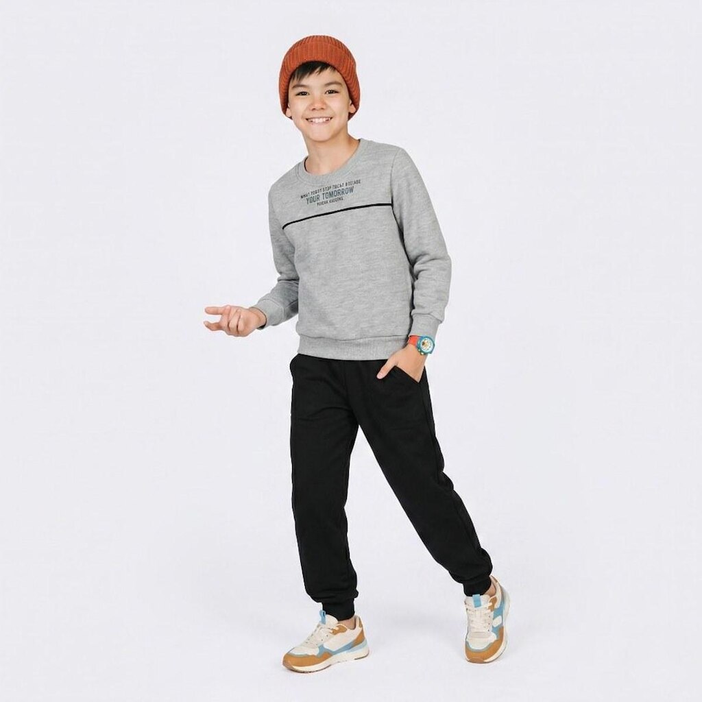 Conjunto Juvenil Menino Moletom Manga Longa Tomorrow Upalôo