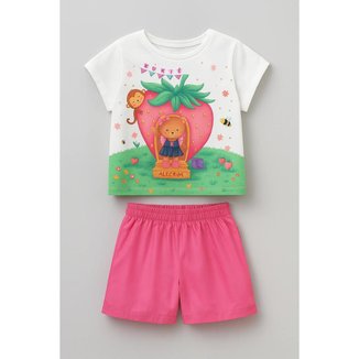 Conjunto Kukie Infantil Blusa Shorts Menina