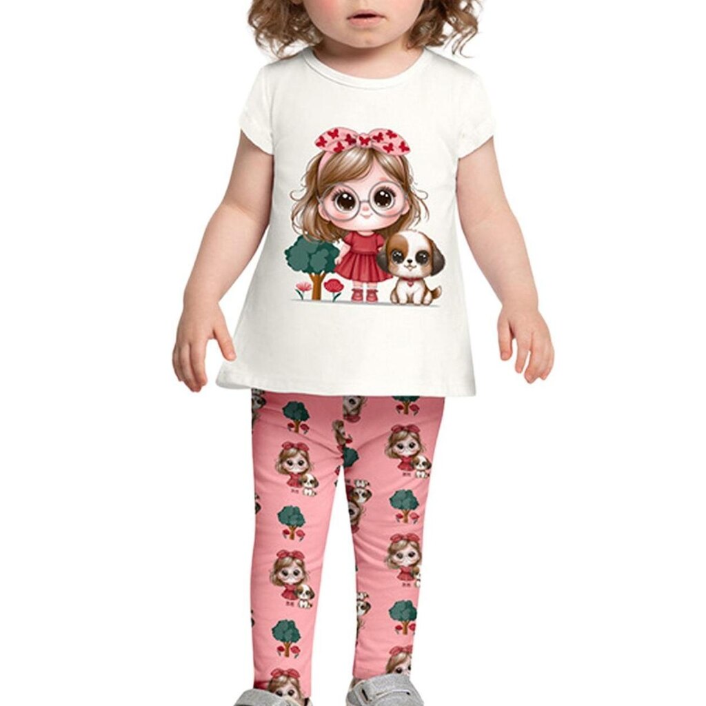 Conjunto Kyly 1001254 Infantil Menina Estampado Algodão T. 04/08