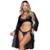 Conjunto Lingerie Mileide e Robe Tule Serra e Mar Linha Noite - Preto