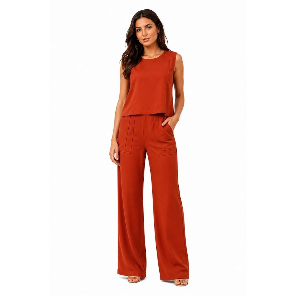 Conjunto Linho D Bell Outlet Fashion Terracota