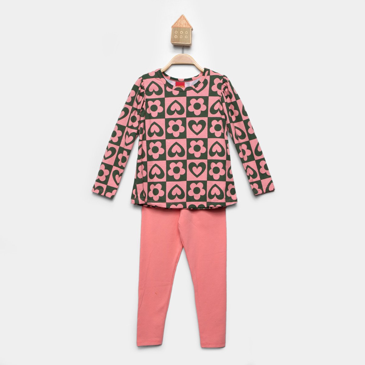 Conjunto Longo Infantil Kyly Menina - Rosa Menor preço em Conjunto Longo Infantil Kyly Menina - Rosa