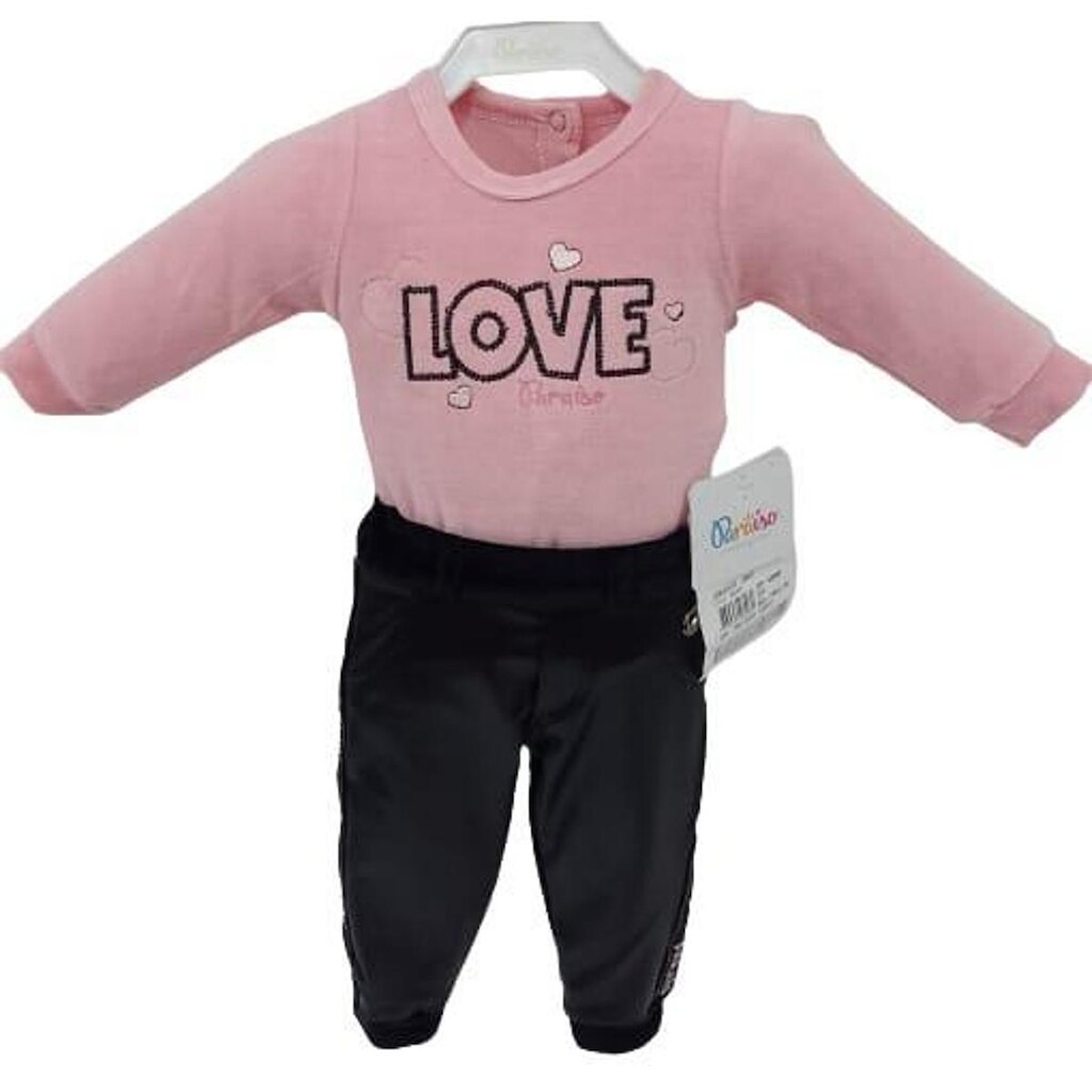 Conjunto Luxo Body Plush + Calça Bebê Menina Paraiso 13041