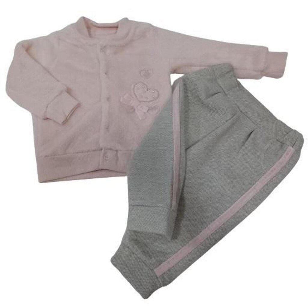 Conjunto Luxo Casaco Pelo + Calça Bebê Menina Paraiso 13071