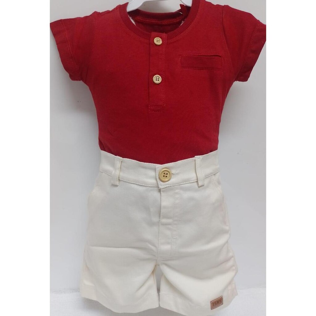 Conjunto Luxo Menino Camisa Bermuda Sarja Verão Lessa B9463