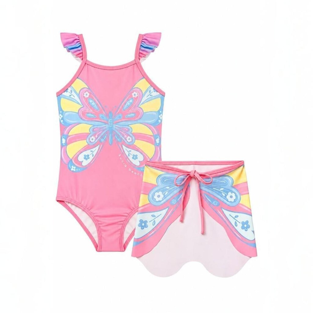 Conjunto Maiô E Saída Praia Proteção UV50+ Kukiê