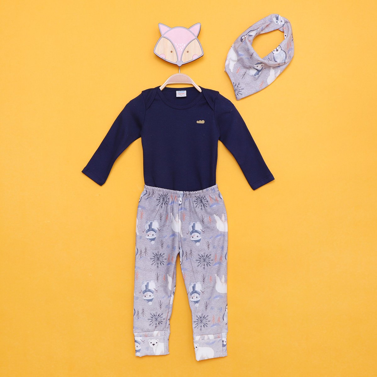 Conjunto Marlan Body Manga Longa Em Suedine Penteado + Bandana E Calça Em Molecotton Masculino - Marinho Menor preço em Conjunto Marlan Body Manga Longa Em Suedine Penteado + Bandana E Calça Em Molecotton Masculino - Marinho