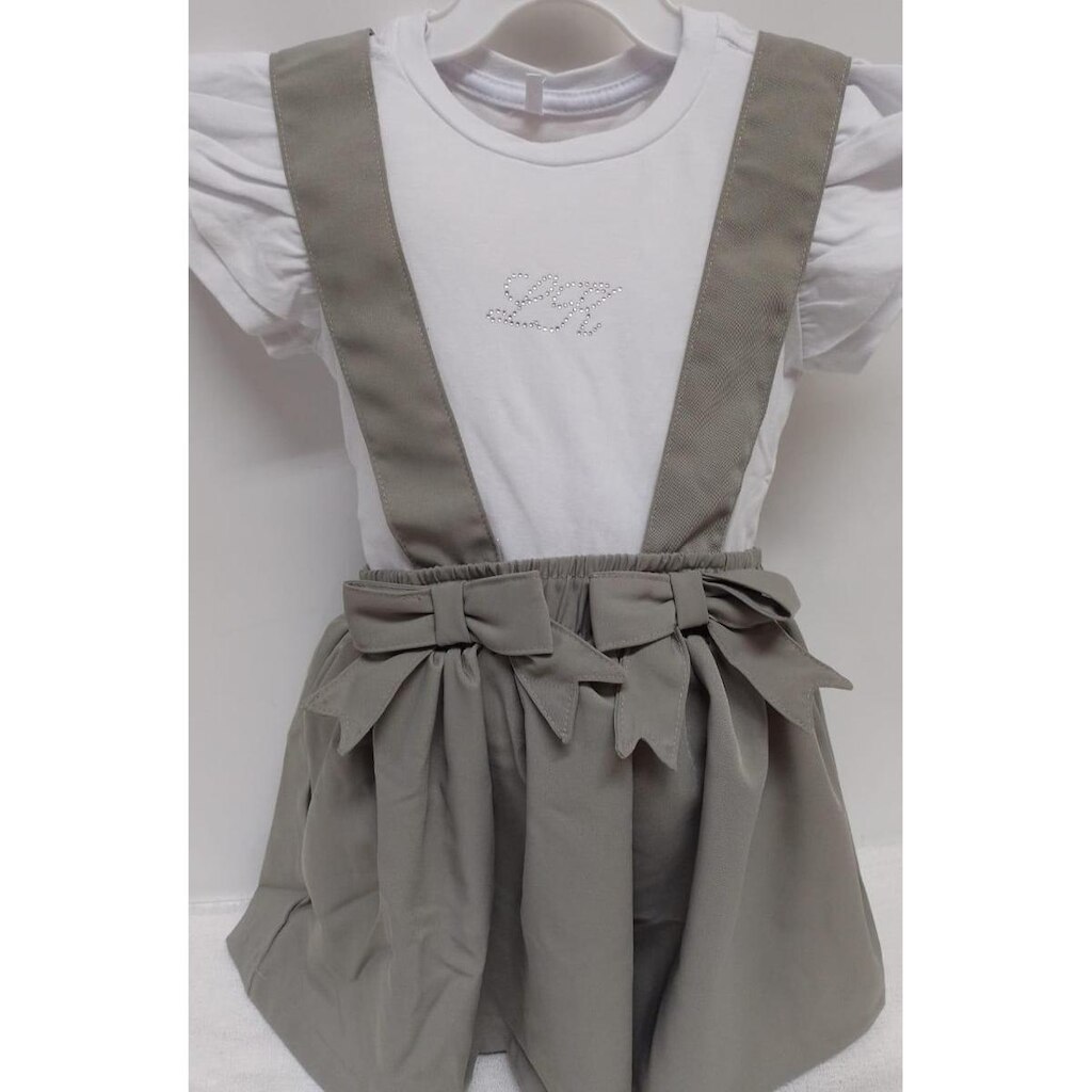 Conjunto Menina Blusa Saia Suspensório Verão LessaKids K311