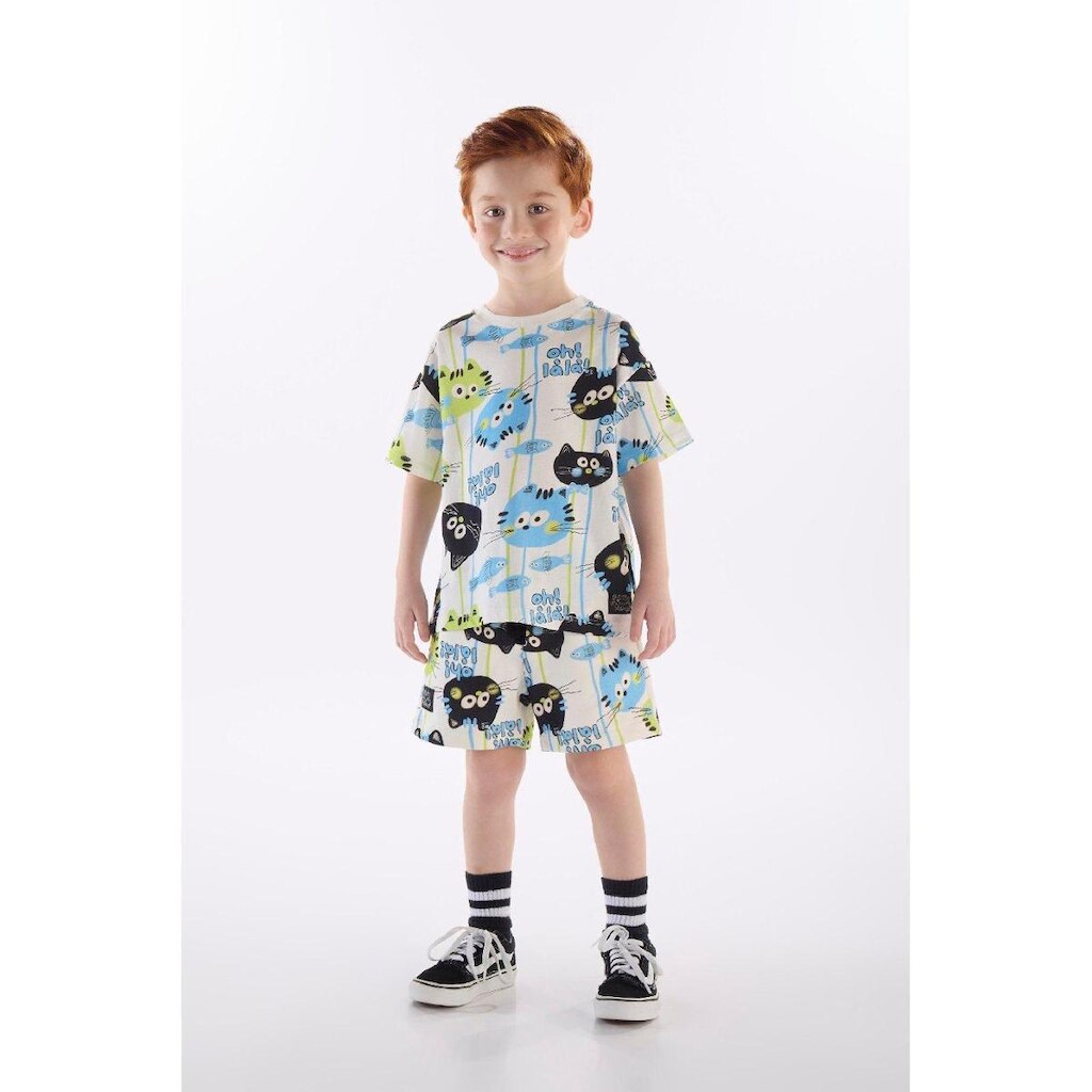 Conjunto Menino Camiseta e Short Três e Já
