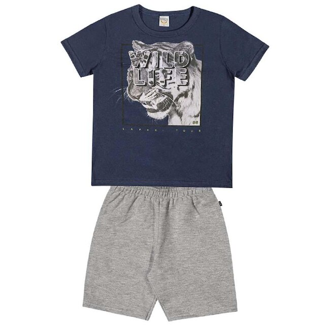 Conjunto Menino Tigre No Safari Boca Grande