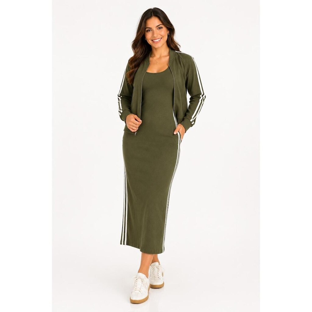 Conjunto Midi D Bell Outlet Fashion Vestido e Jaqueta Verde