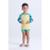 Conjunto Moda Praia Infantil Estampa de Tubarão - Amarelo