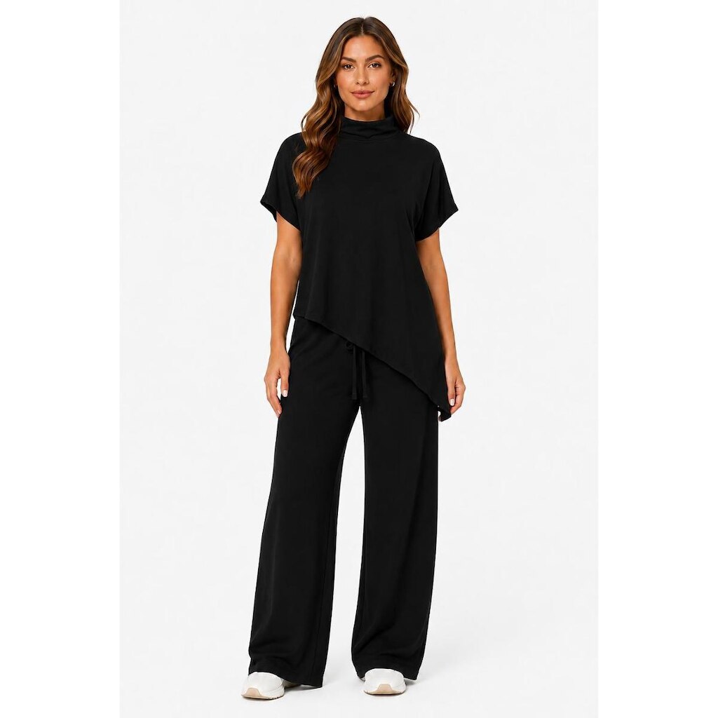 Conjunto Moletinho D Bell Outlet Fashion Soft Pantalona Preto