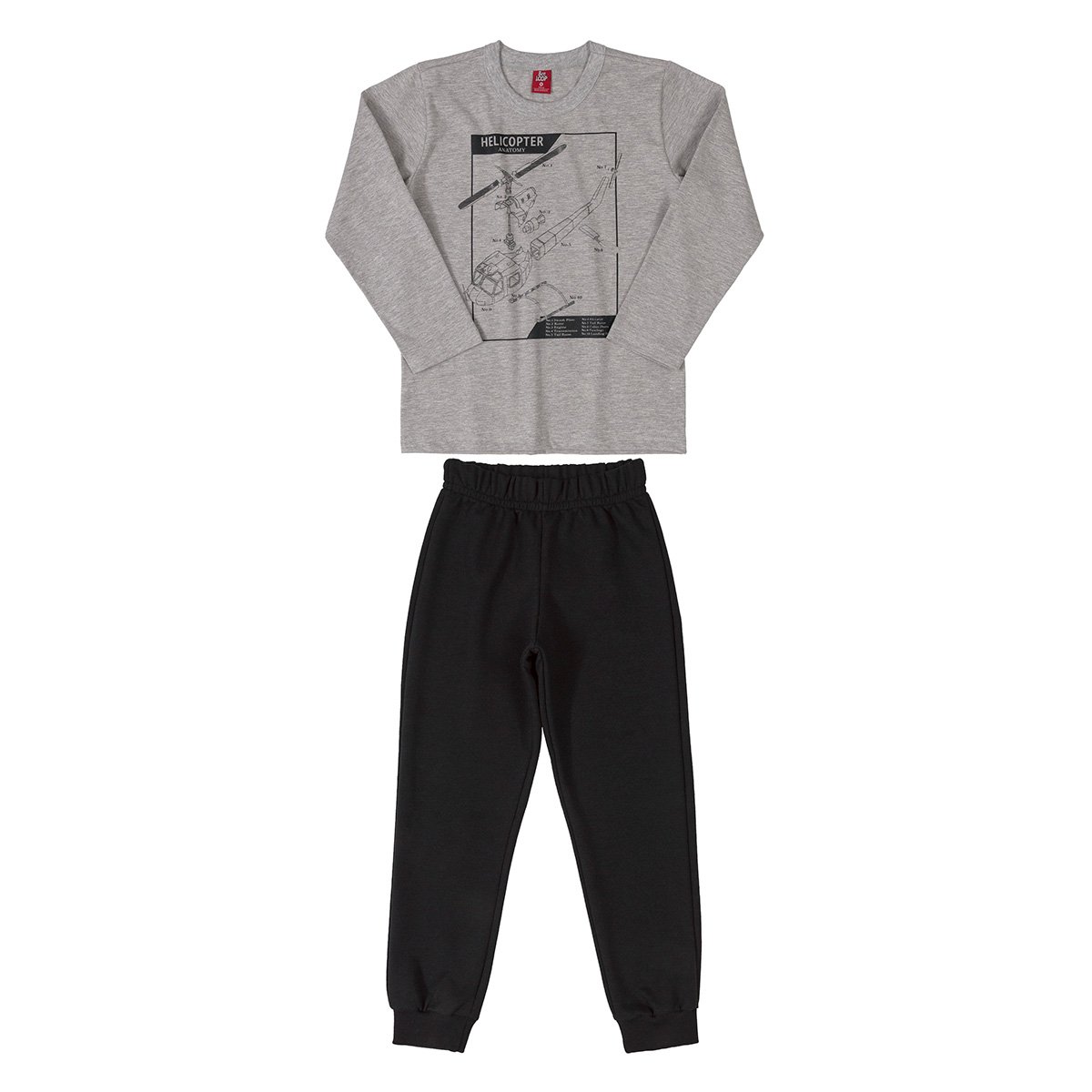 Conjunto Moletom Bee Loop Infantil Helicopter Masculino - Mescla Menor preço em Conjunto Moletom Bee Loop Infantil Helicopter Masculino - Mescla
