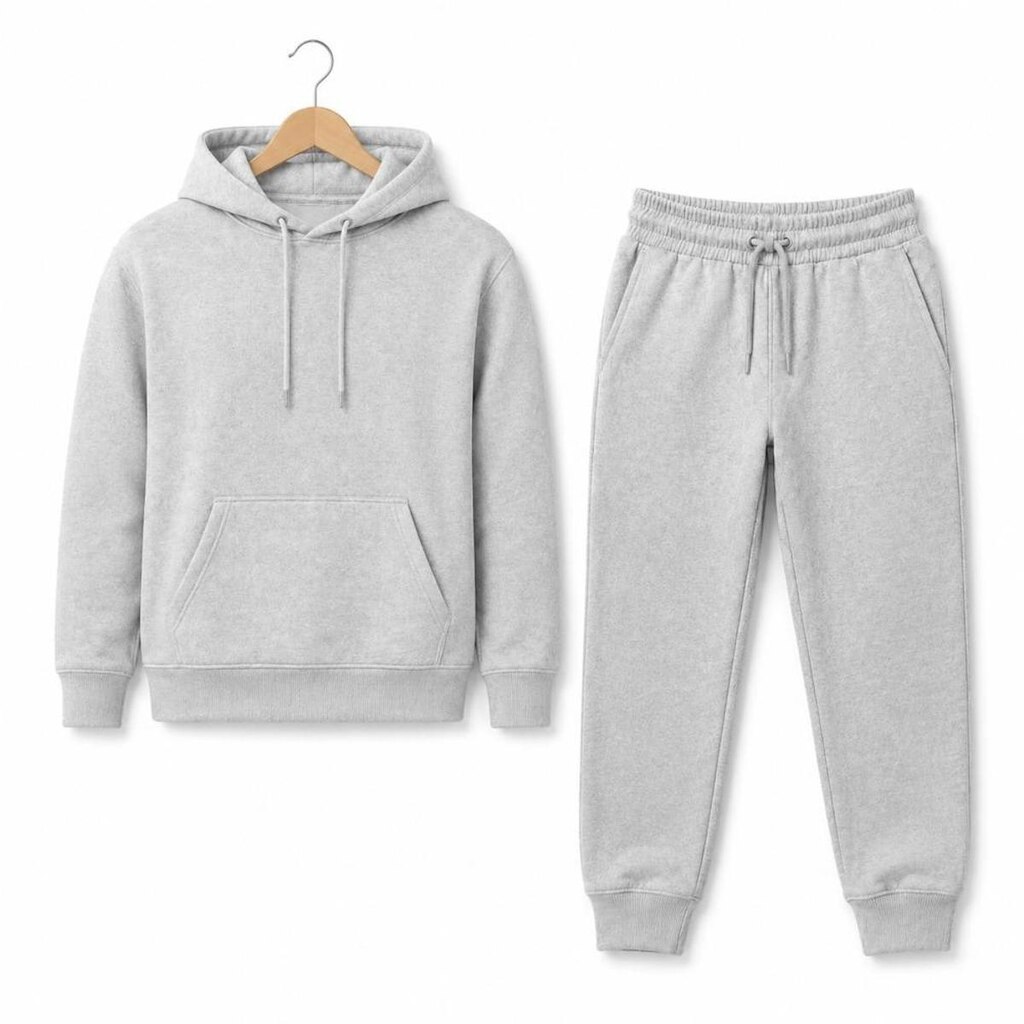 Conjunto Moletom Canguru Infantil Unissex Abrigo de Algodão e Calça Para Escola Creche Quentinho
