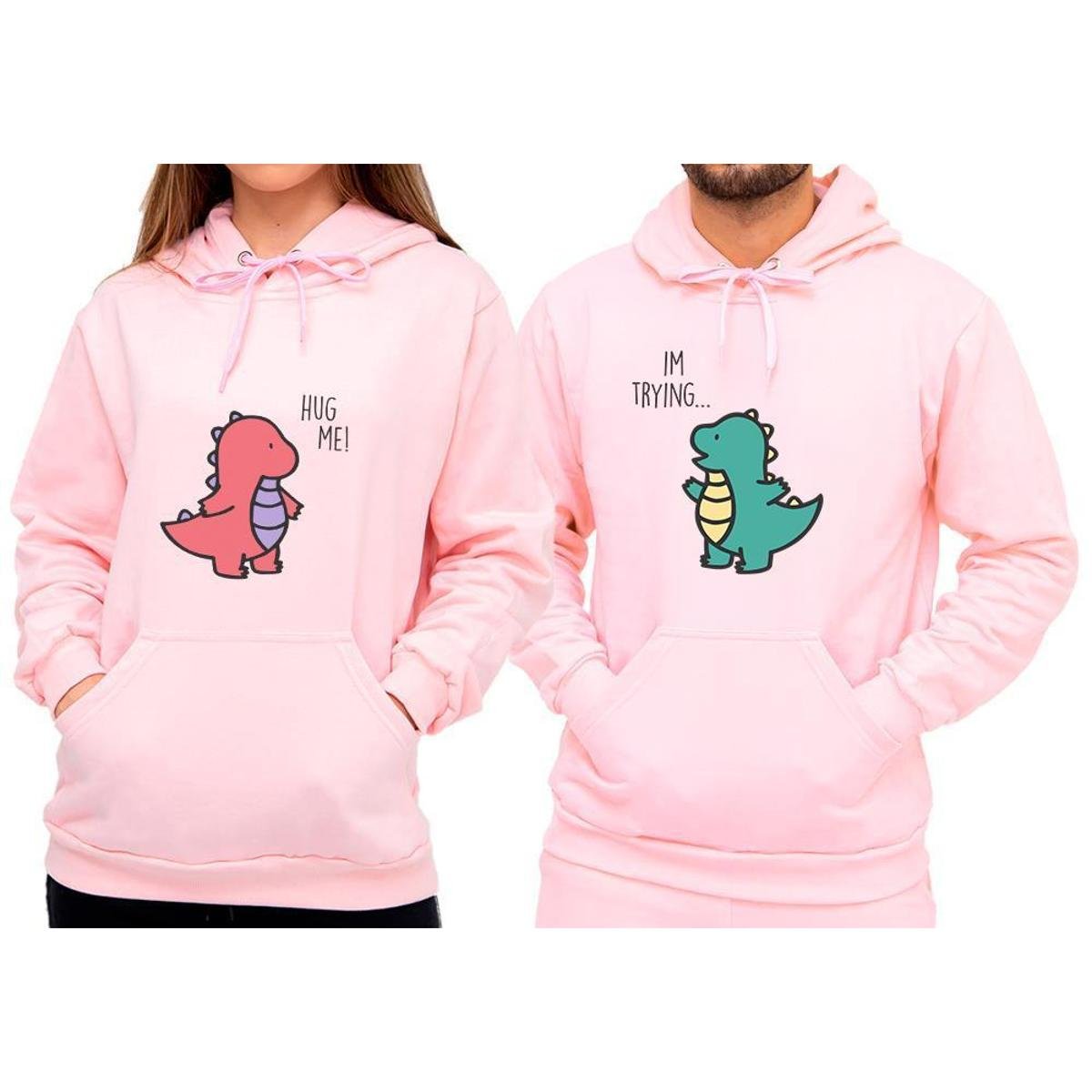Conjunto Moletom Casal Blusa De Frio Canguru Dinos Zattini
