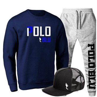 Conjunto Moletom Casual Masculino Sem Capuz + Boné Dia a Dia