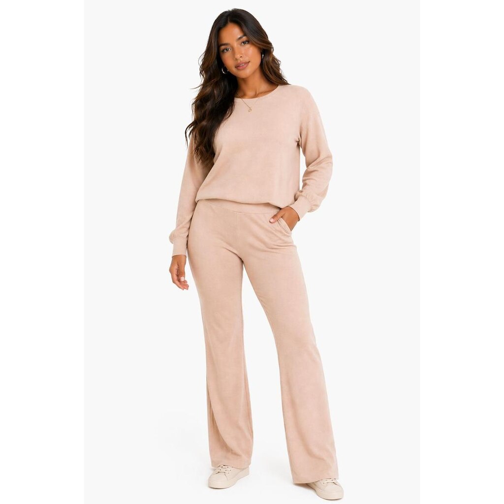 Conjunto Moletom D Bell Outlet Fashion Basico Bege