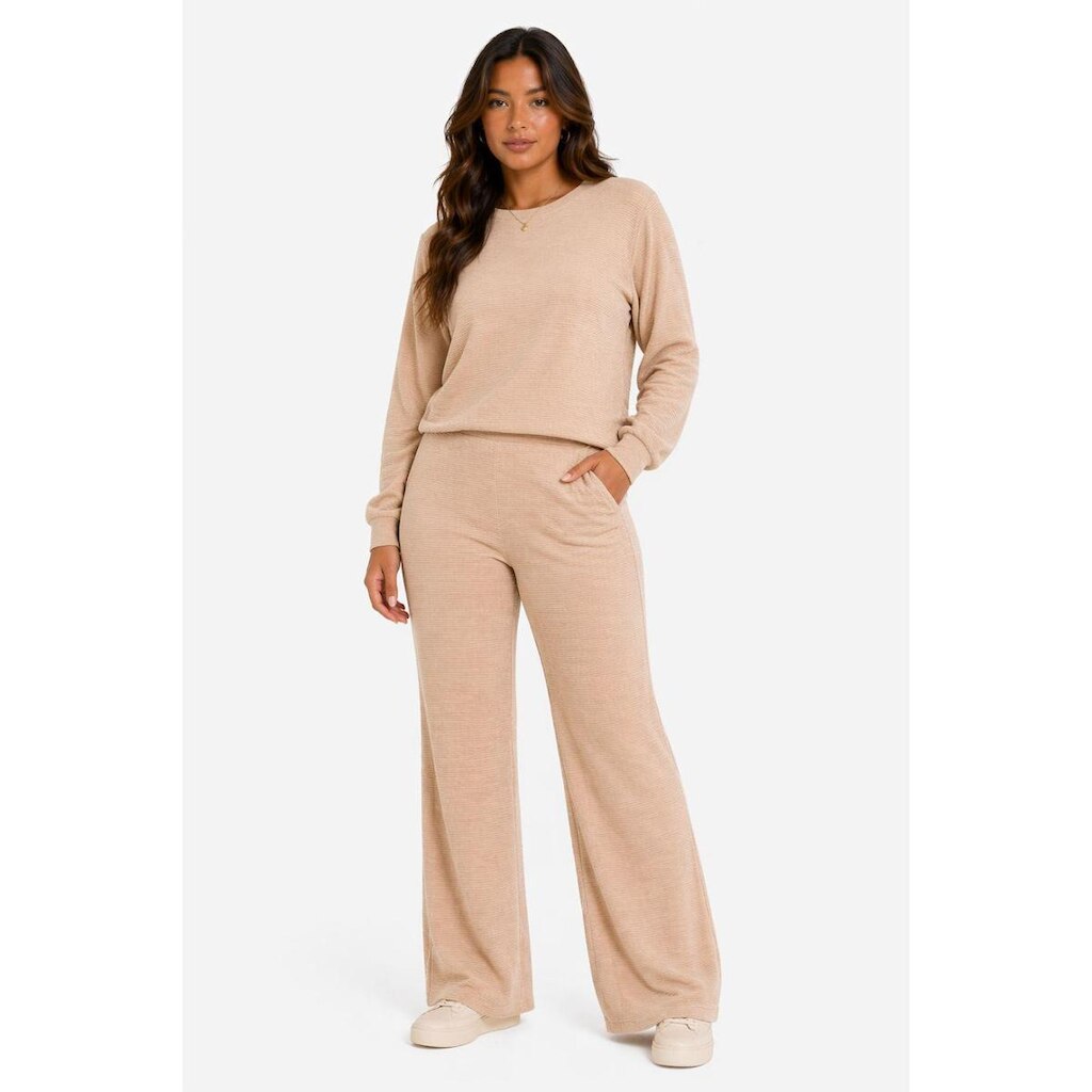 Conjunto Moletom D Bell Outlet Fashion Basico Bege