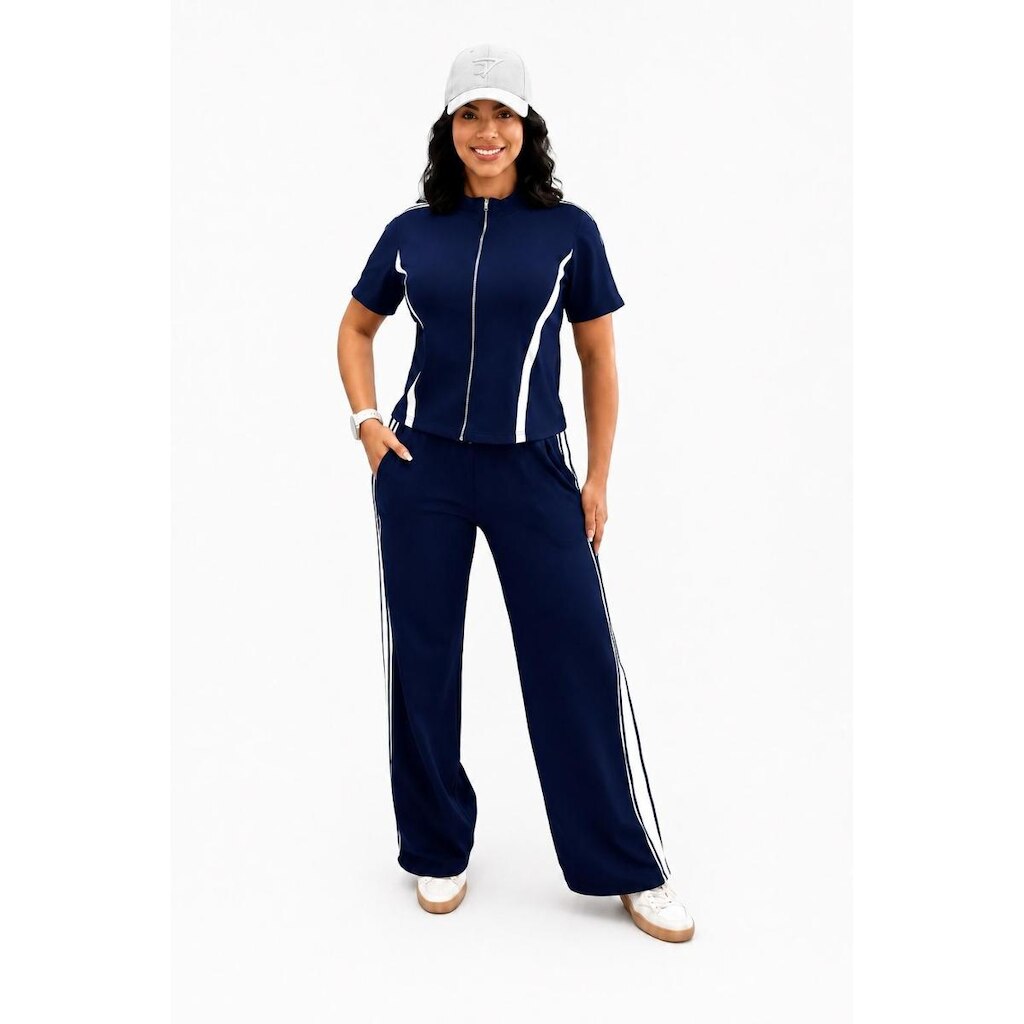 Conjunto Moletom D Bell Outlet Fashion Ziper Azul