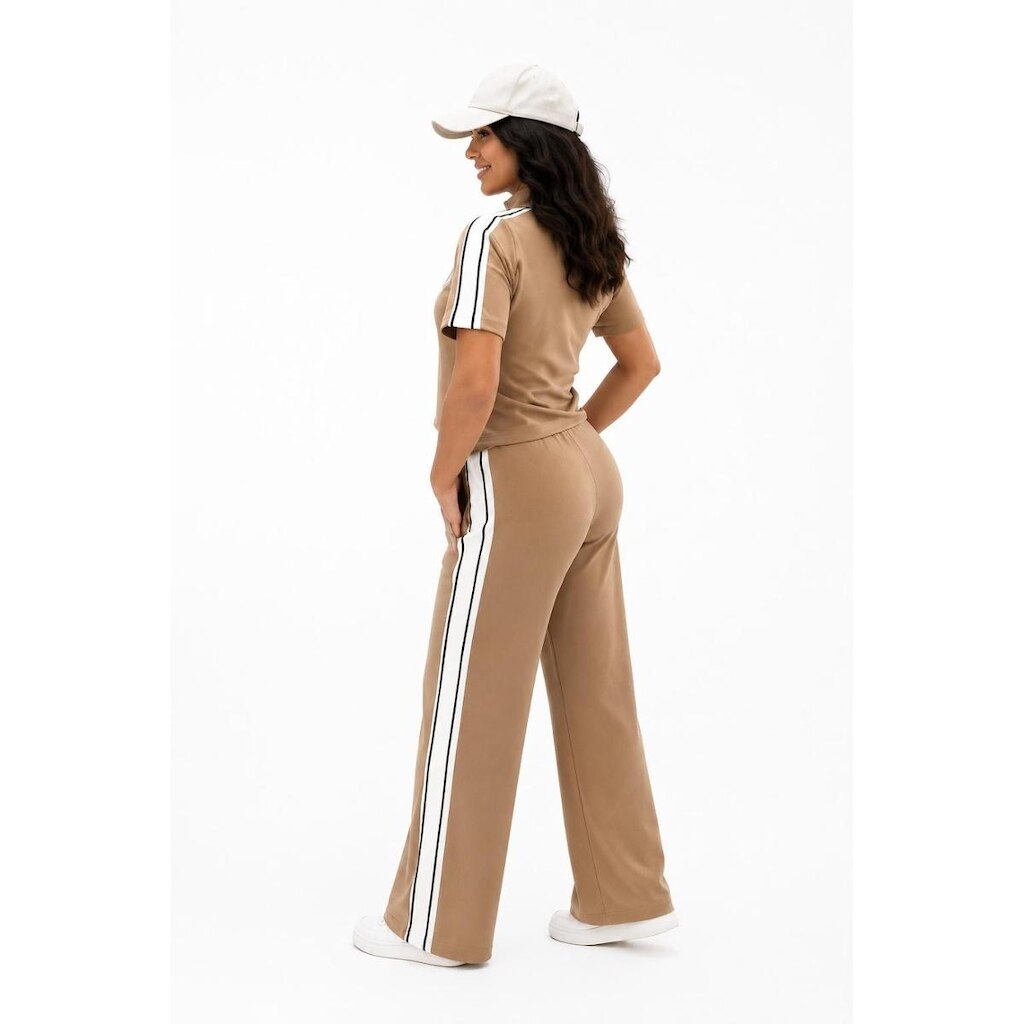 Conjunto Moletom D Bell Outlet Fashion Ziper Bege