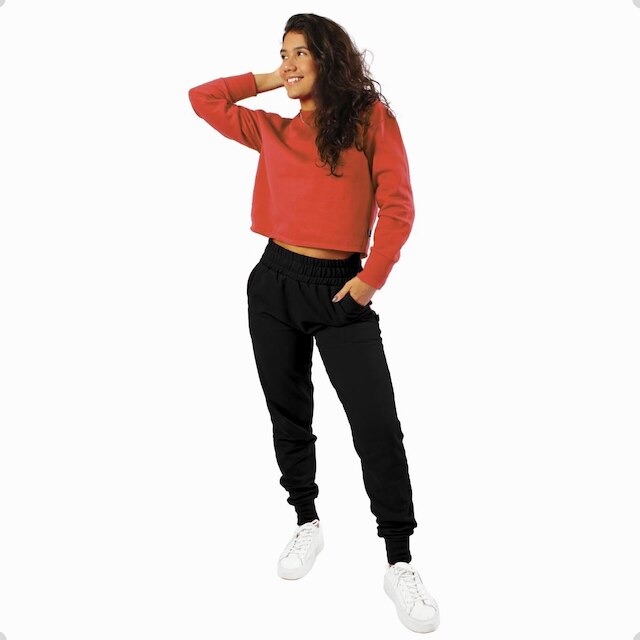 Conjunto Moletom Feminino Blusa Cropped e Calça Jogger