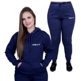Conjunto Moletom Feminino Ceht Blusa E Calça Peluciado Academia - Methodic