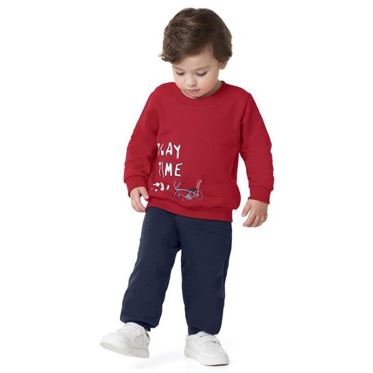 Calça Moletom Conjunto De Moletom Da Fila Infantil Casaco Moletom