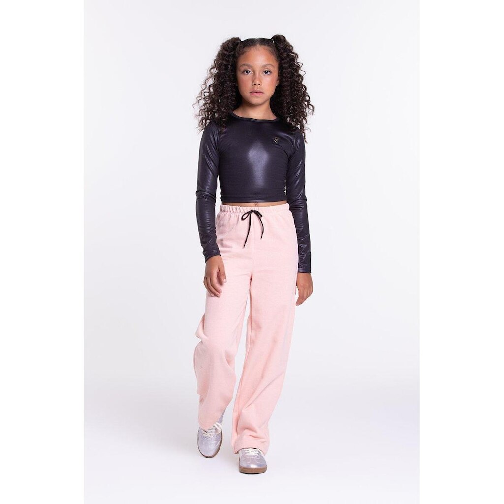 Conjunto Moletom Infantil Cirrê e Wide Leg
