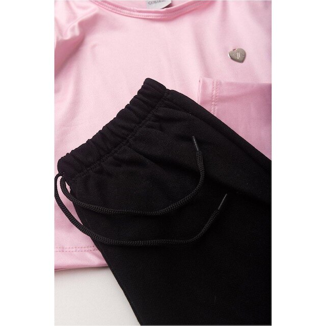 Conjunto Moletom Infantil Cirrê e Wide Leg