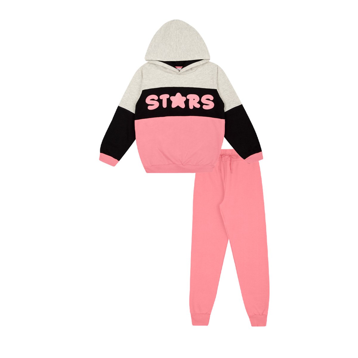 Conjunto Moletom Infantil Duzizo Stars Com Capuz Feminino - Rosa Menor preço em Conjunto Moletom Infantil Duzizo Stars Com Capuz Feminino - Rosa
