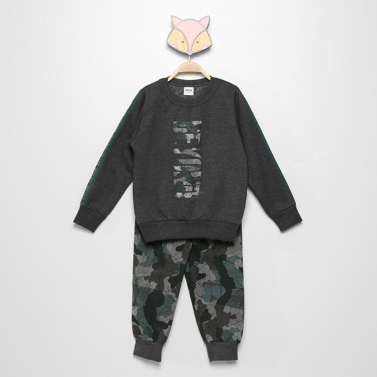 Conjunto Moletom Infantil Elian Beyond Camuflado Blusa + Calça Masculino - Chumbo é ruim? Conjunto Moletom Infantil Elian Beyond Camuflado Blusa + Calça Masculino - Chumbo é boa?