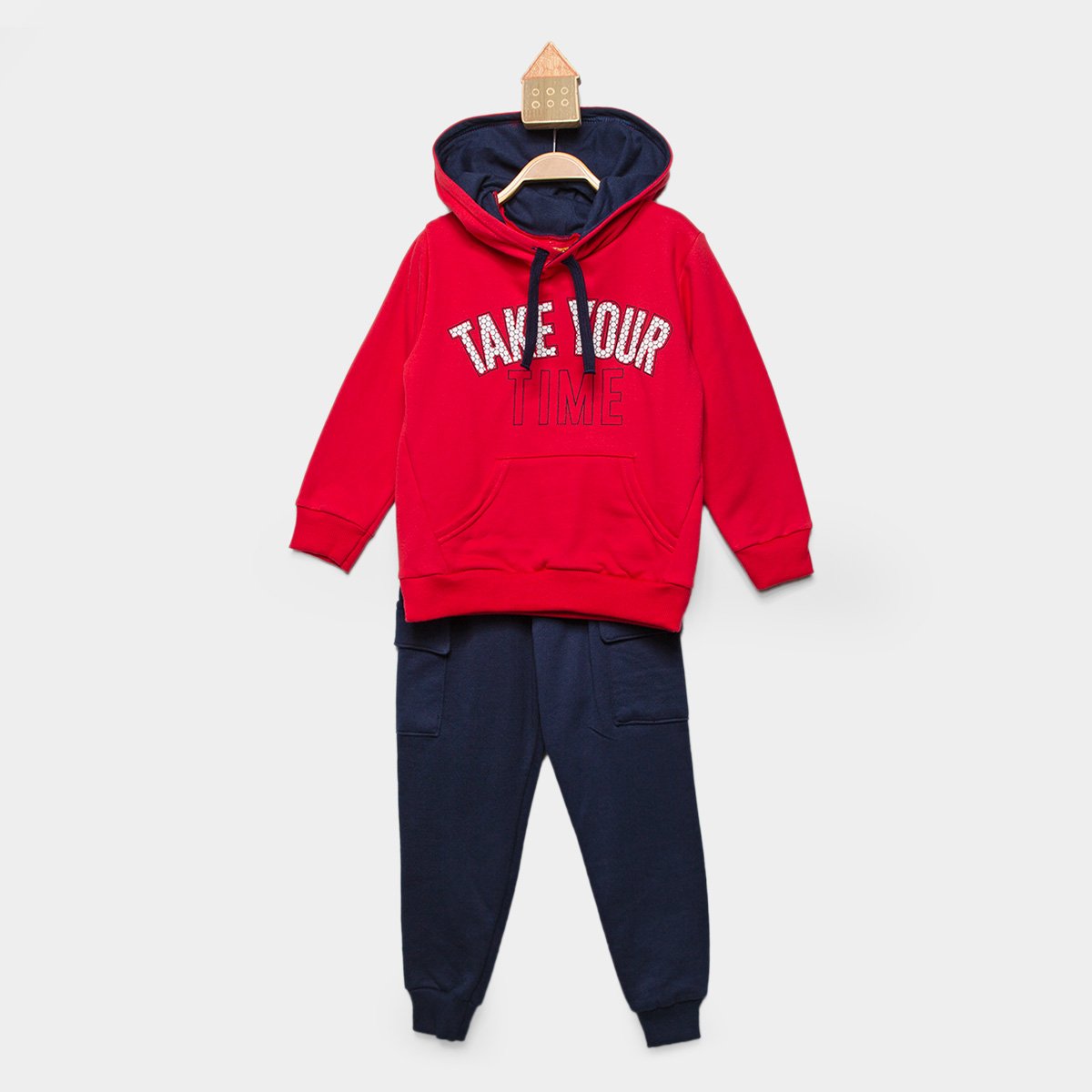 Conjunto Moletom Infantil Kyly Casual Menino - Vermelho Menor preço em Conjunto Moletom Infantil Kyly Casual Menino - Vermelho