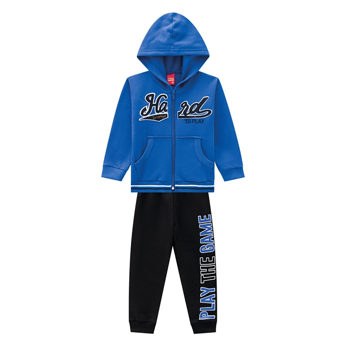 Conjunto Moletom Infantil Kyly Play The Game Blusa Capuz + Calça Masculino - Azul Menor preço em Conjunto Moletom Infantil Kyly Play The Game Blusa Capuz + Calça Masculino - Azul
