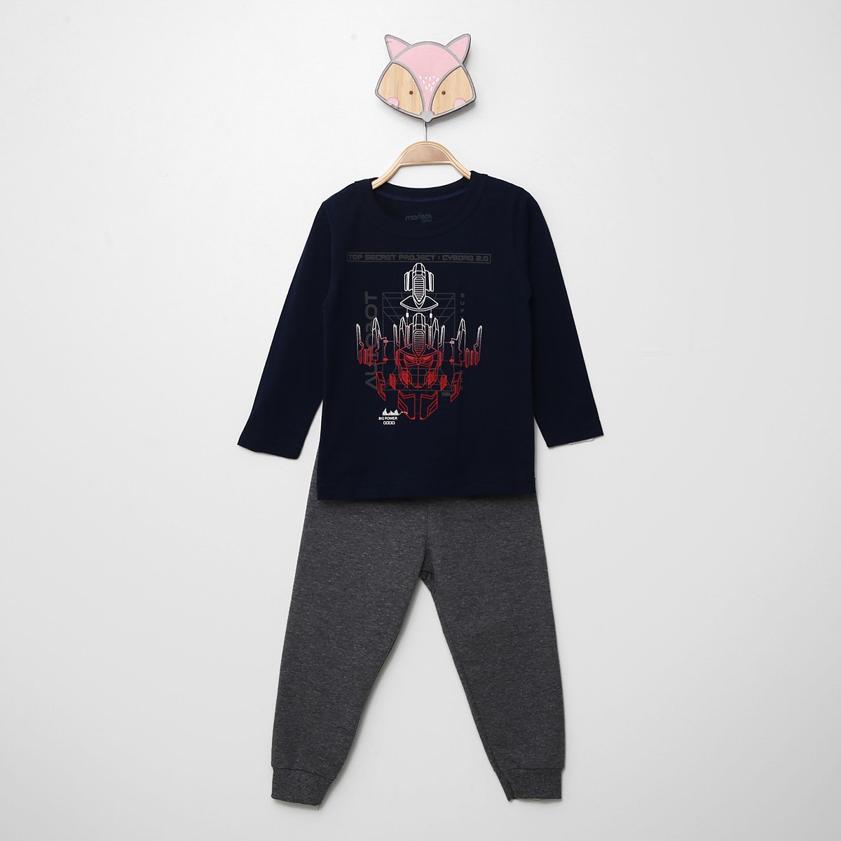 Conjunto Moletom Infantil Longo Marisol Estampado Menino - Marinho Menor preço em Conjunto Moletom Infantil Longo Marisol Estampado Menino - Marinho