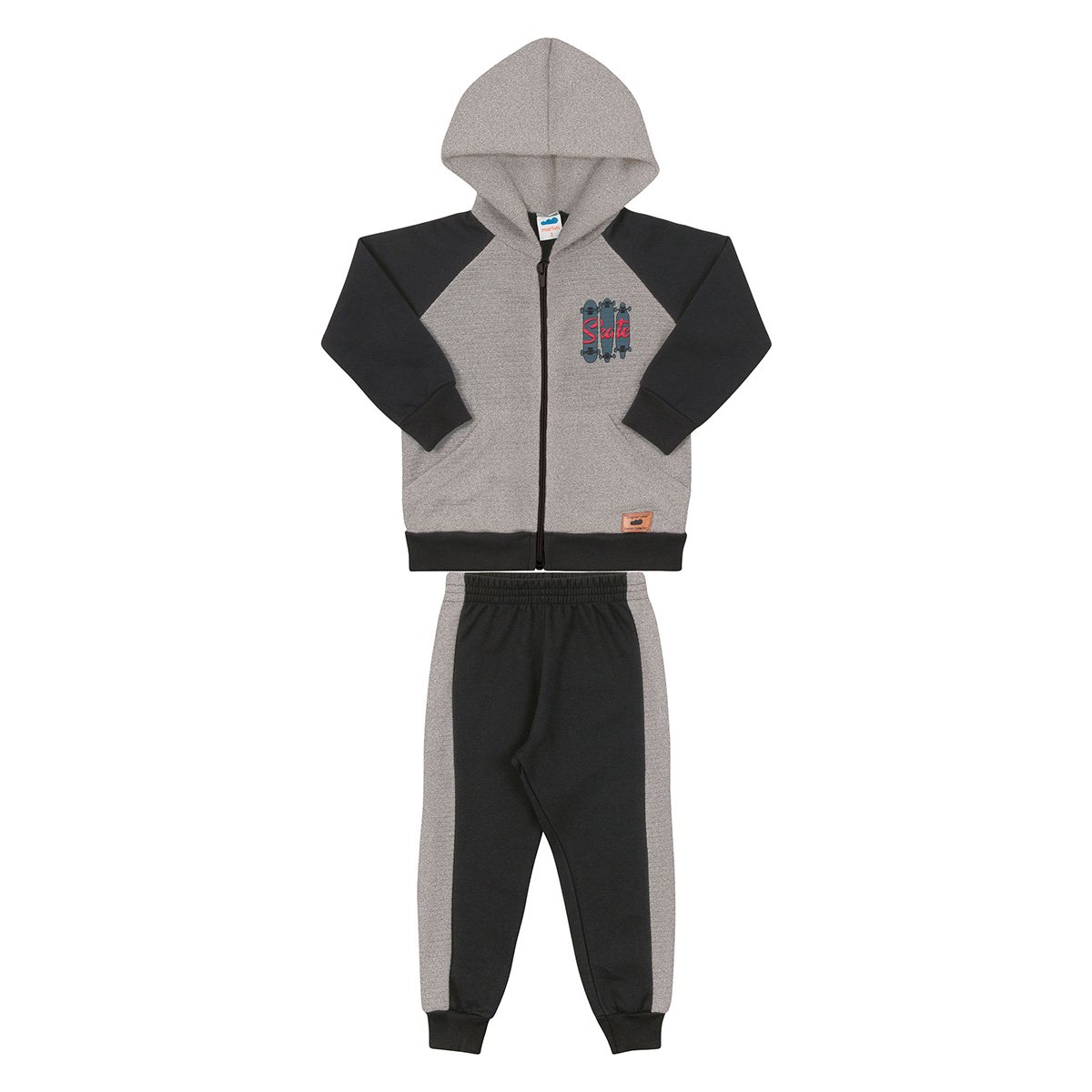 Conjunto Moletom Infantil Marlan Peluciado Com Capuz Gorgurinho Masculino - Mescla Menor preço em Conjunto Moletom Infantil Marlan Peluciado Com Capuz Gorgurinho Masculino - Mescla