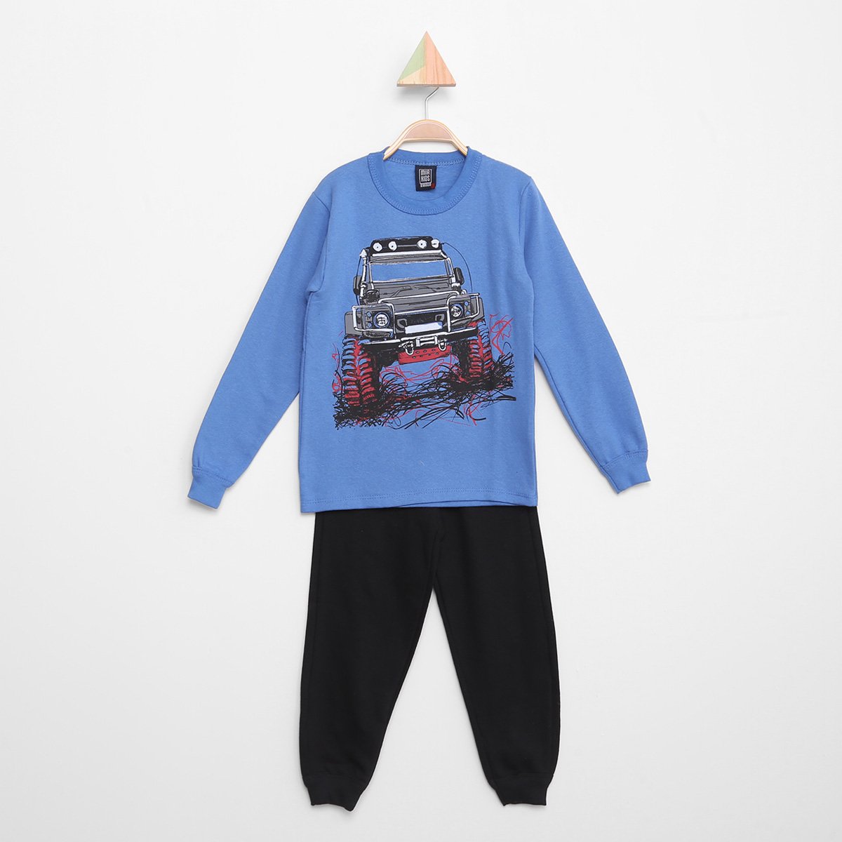 Conjunto Moletom Infantil Miá Kids Estampado Jeep Menino - Azul Royal Menor preço em Conjunto Moletom Infantil Miá Kids Estampado Jeep Menino - Azul Royal