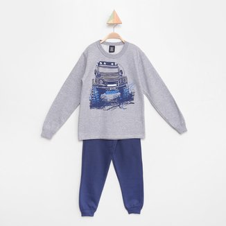 Conjunto Moletom Infantil Miá Kids Estampado Jeep Menino